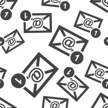 Email envelope message seamless pattern background icon. Business flat vector Stock Illustration