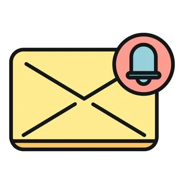 Email envelope with new message notification bell icon Illustrazione stock