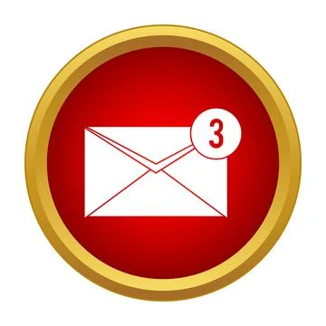 Email envelope notification icon with unread messages Stock Illustration