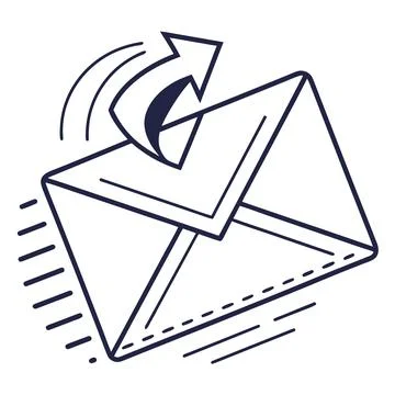 Email Envelope Outline Vector Icon for Communication Stock Illustration
