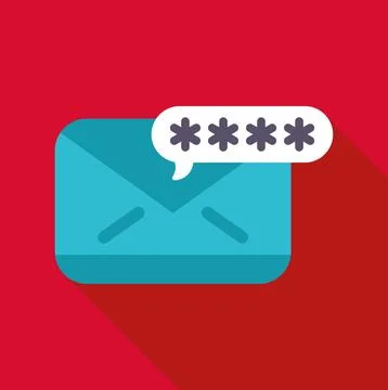 Email envelope with password protected message concept Illustrazione stock