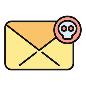 Email envelope receiving a cybersecurity threat notification 스톡 일러스트