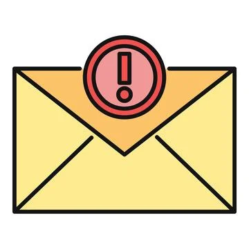 Email envelope receiving an important warning notification message Stock Illustration