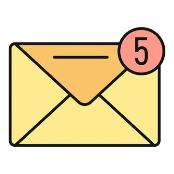 Email envelope receiving new message notifications icon Stock Illustration