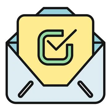 Email envelope receiving successful message confirmation icon Stock Illustration