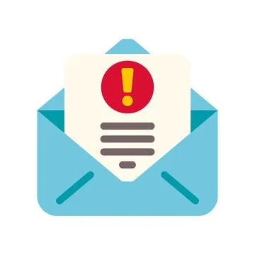 Email envelope receiving warning message notification icon Illustrazione stock