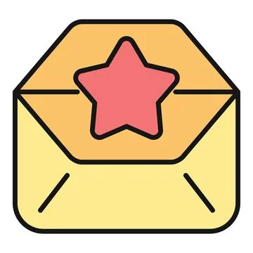 Email envelope with red star for important message イラスト素材