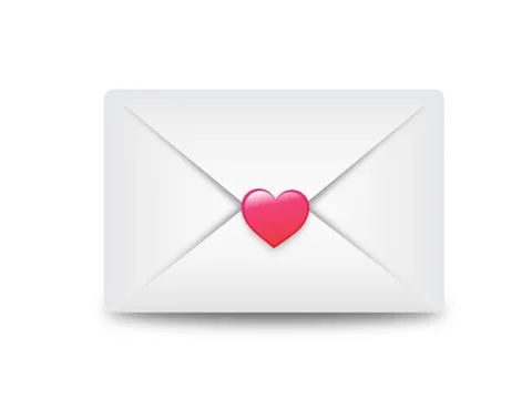 Email envelope sealed with heart Stock Illustration