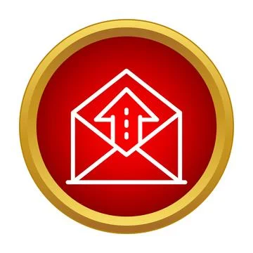 Email envelope sending outgoing message icon vector Stock Illustration