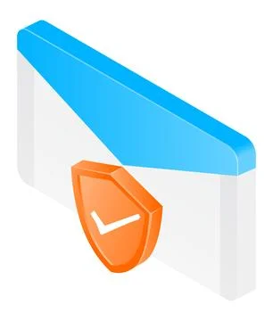 Email envelope with shield security Stock Illustration