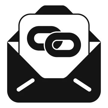 Email envelope showing hyperlink connection messaging icon Stock Illustration