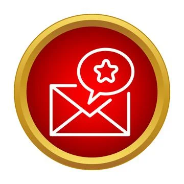 Email envelope with speech bubble and star icon Stock Illustration