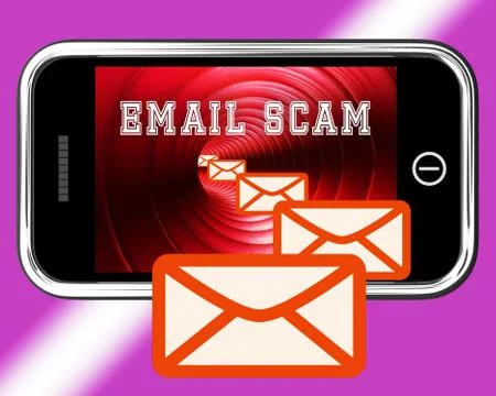 Email Envelopes On Mobile Showing Emailing Or Contacting Illustrazione stock