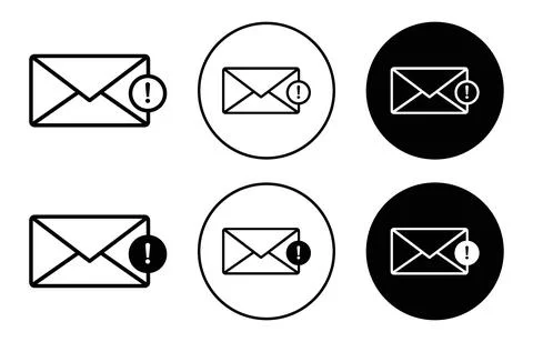 Email Erro Icon Outline flat Icon Illustrazione stock