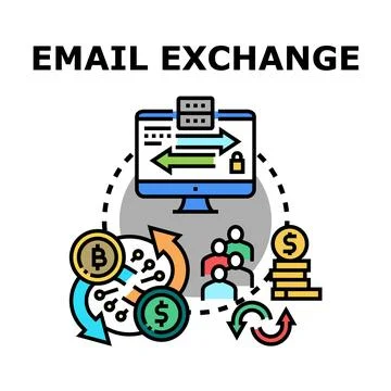 Email exchange data communication and financial transactions イラスト素材