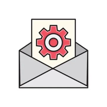 Email flat color icon Illustrazione stock