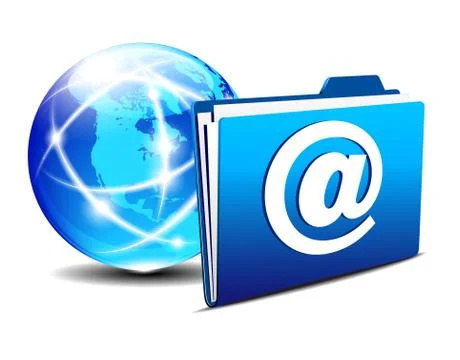 Email folder and communication Internet World America Stock Illustration