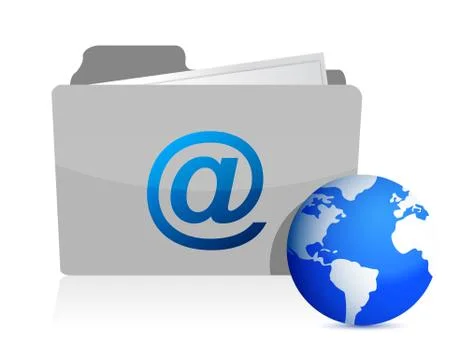 Email folder and communication world illustration design イラスト素材