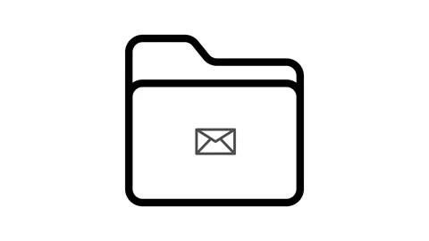 Email folder icon representing a digital folder for organizing email messages Video stock 334834392