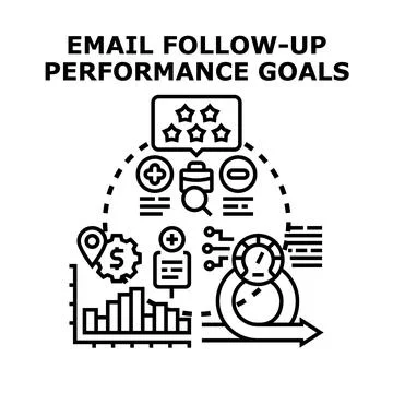 Email follow up performance goals tracking strategy Stock Illustration