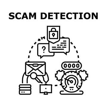 Email fraud detection system preventing cybercrime risk Stock Illustration