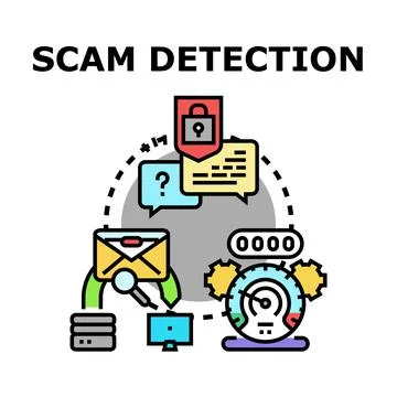 Email fraud detection system preventing cybercrime risk イラスト素材