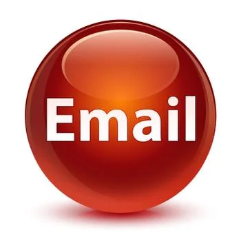 Email glassy brown round button Stock Illustration