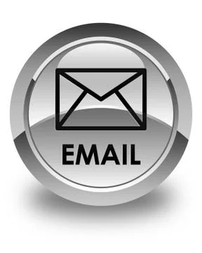 Email glossy white round button Stock Illustration