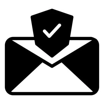 Email glyph icon vector illustration isolated on white background Illustrazione stock