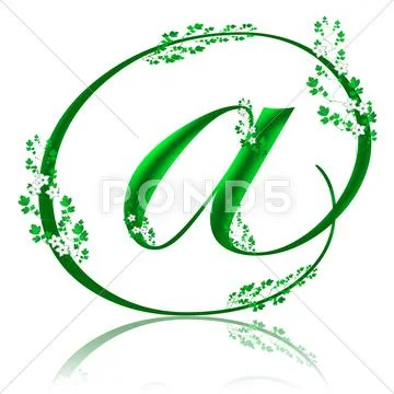Email green fresh icon Stock Illustration