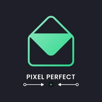 Email green solid gradient desktop icon on black Stock Illustration