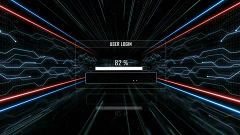 EMAIL HACKED Glitch Text in a Tech Room, with Alpha Matte, Loop Vidéo 236447419