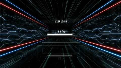 EMAIL HACKED Glitch Text in a Tech Room, with Alpha Matte, Loop Stock Footage 242309484