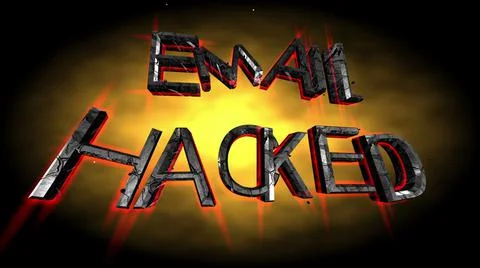 Email hacked text over grunge background 3d illustration Illustration