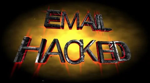 Email hacked text over grunge background 3d illustration Stock Illustration
