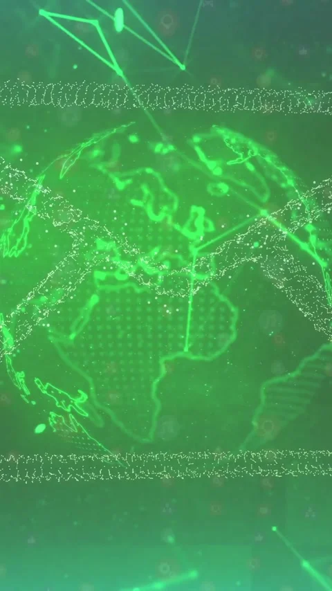 Email icon and globe with network connections animation over green background Stock Footage 319976703