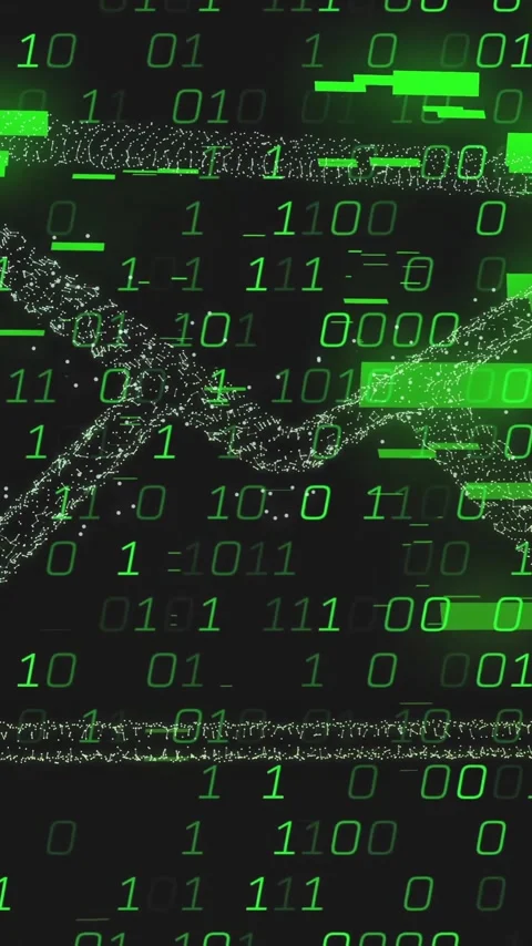 Email icon with binary code animation over green digital background Stock Footage 320093264