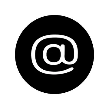 Email icon in black circle. E-mail symbol Stock Illustration