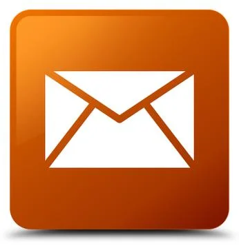 Email icon brown square button Stock Illustration