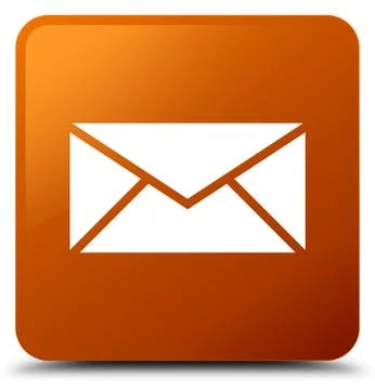 Email icon brown square button Stock Illustration