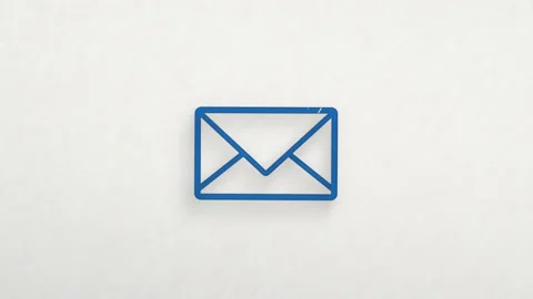 Email icon with color drawing effect. Doodle animation. 4K Stock Footage 185593431