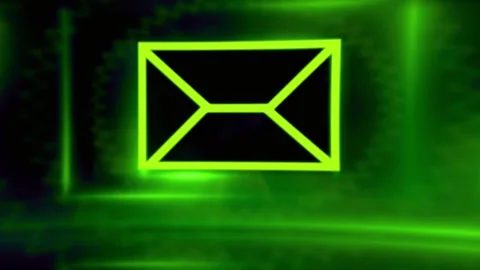 Email icon digital motion background a high tech neon glow loop Stock Footage 346310999