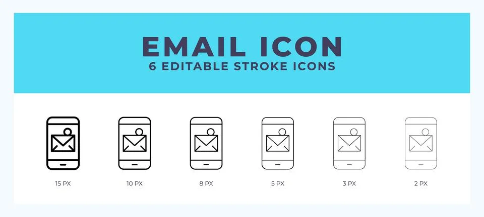 Email icon. Editable stroke line icon vector illustration. 스톡 일러스트