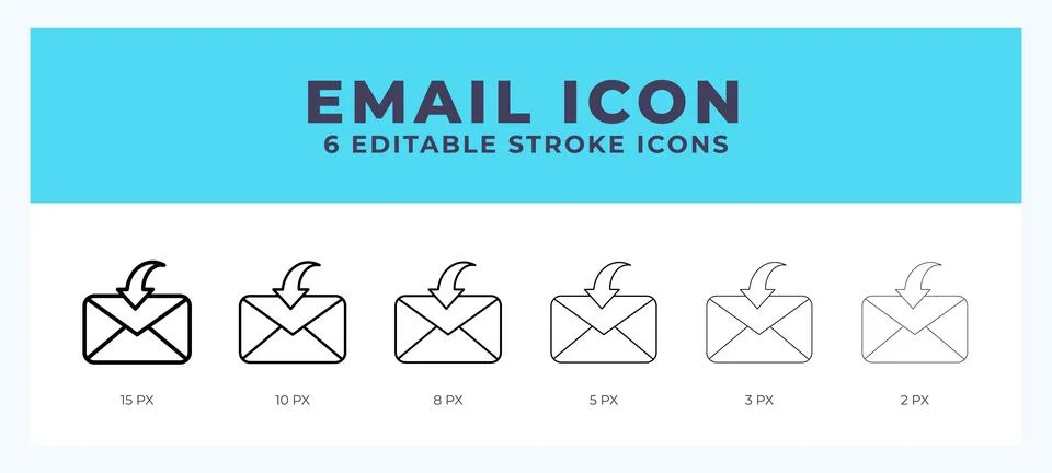 Email icon. Editable stroke line icon vector illustration. Stock Illustration