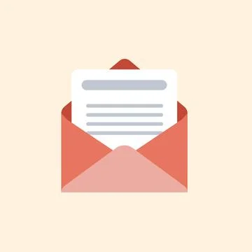 Email Icon with Envelope and Document for Digital Correspondence Stock Illustration