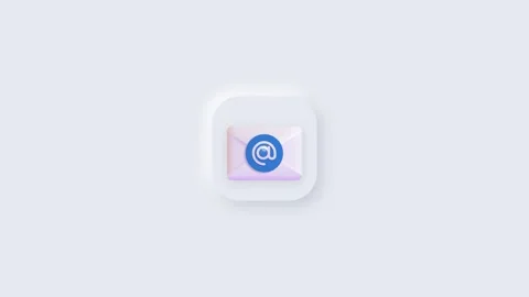 Email icon featuring an envelope and symbol inside 스톡 동영상 345013322