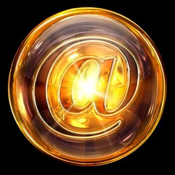 Email icon fire, isolated on black background Stock-Illustration