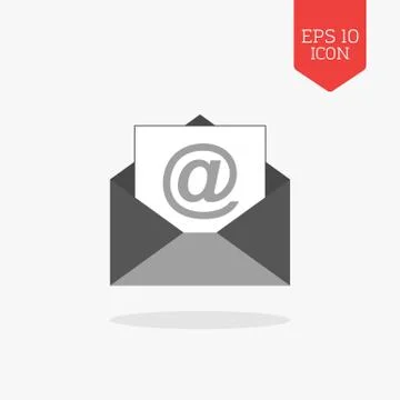 Email icon. Flat design gray color symbol. Modern UI web navigation, sign. Stock Illustration