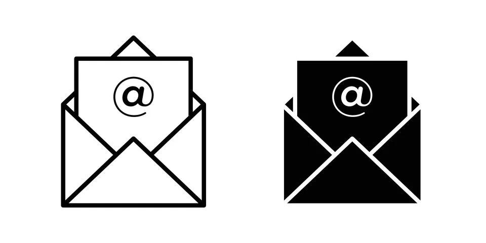Email icon illustration. Pixel perfect vector graphics Stock Illustration
