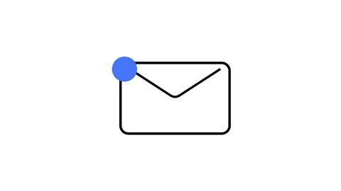 Email icon with a notification badge representing new messages or updates in a Stock Footage 304966702